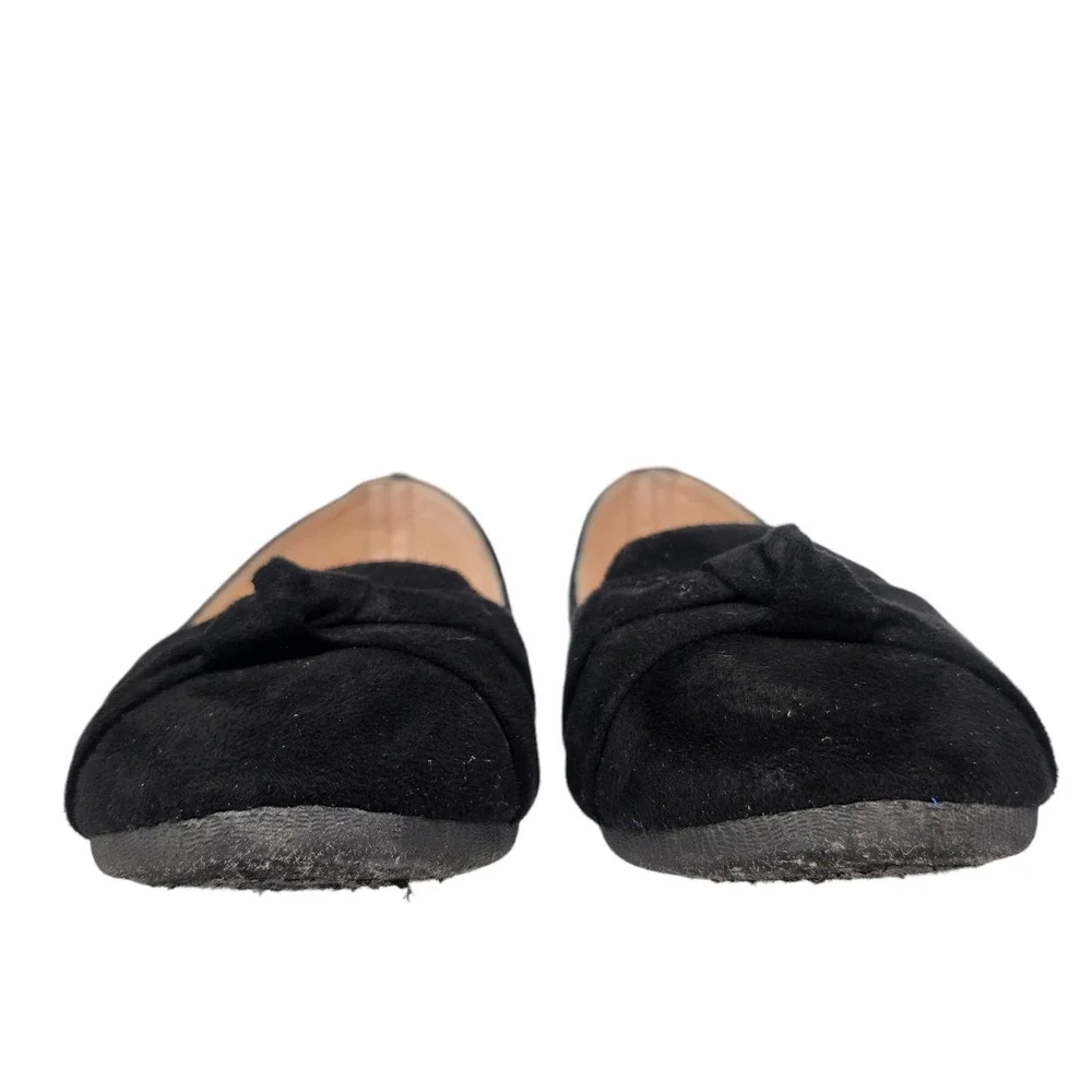 Link Comfort Girls Shoes 12 Black Bow Tie Ballet Flats Comfy Dressy Toddler